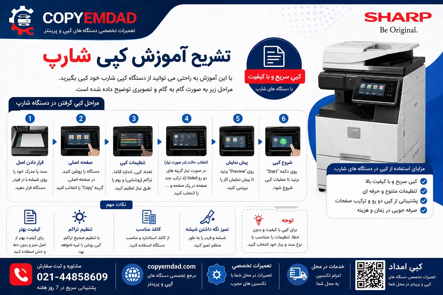 تشریح آموزش کپی شارپ
